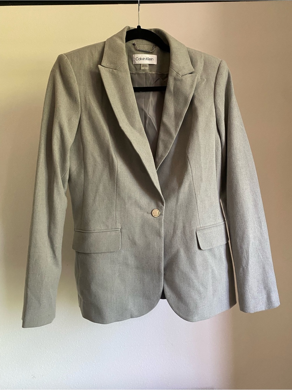 Calvin Klein Light Gray Single-Button Blazer